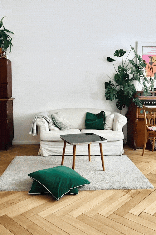 Animated before and after room redesign preview